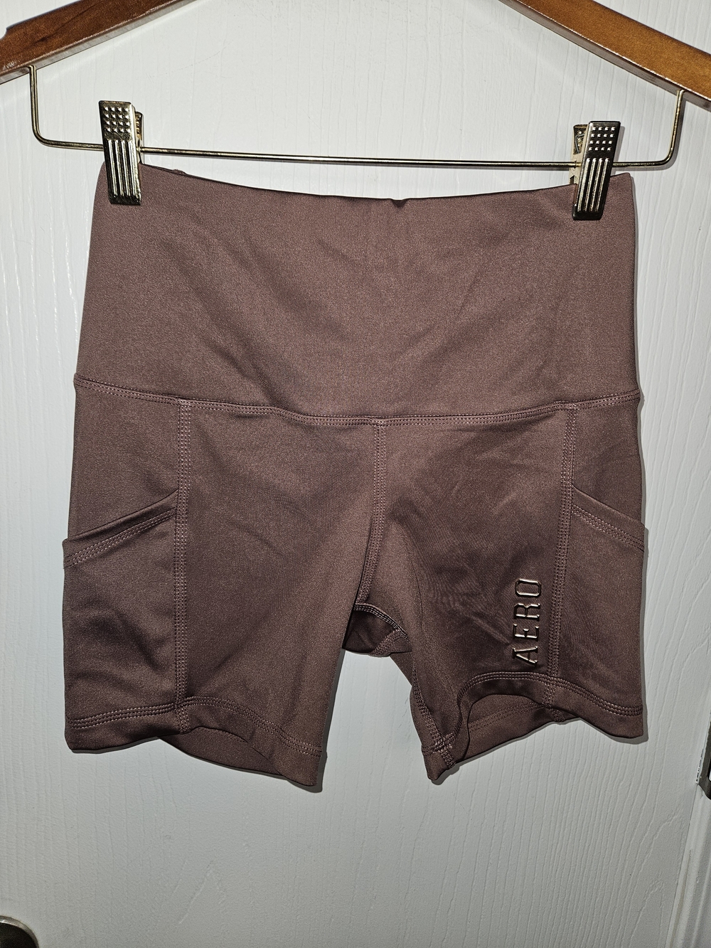 Aeropostale Rose Pink High-Rise Bike Shorts with Side Pockets